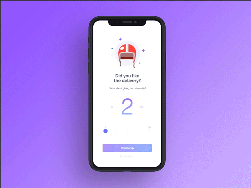 App Delivery Tip Animation