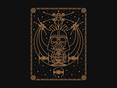 Lord Vader darth vader death star icons monoline star wars
