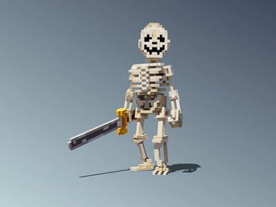 Voxel Skeleton 3d art character design illustration sandbox sceleton voxel