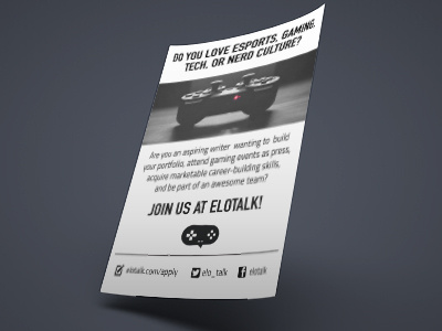 Flyer - EloTalk Writer Recruitment advertisement flyer promotion