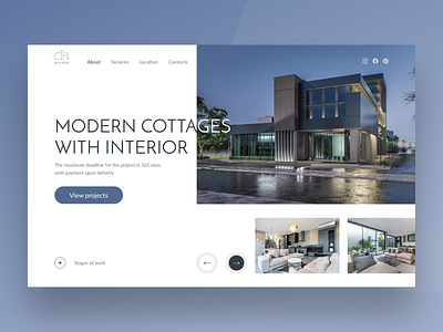 Website concept construction of cottages design ui ux
