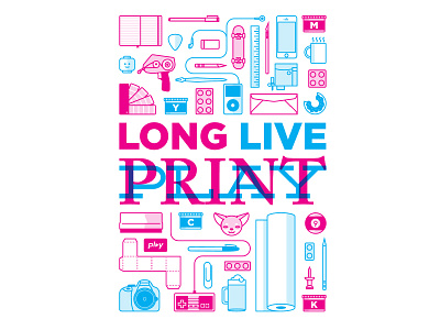 Long Live Print. icon illustration print