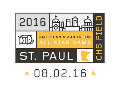 St. Paul AA All-Star Game baseball identity logo saints st. paul