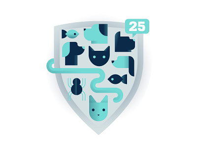 Pets badge cat dog pets