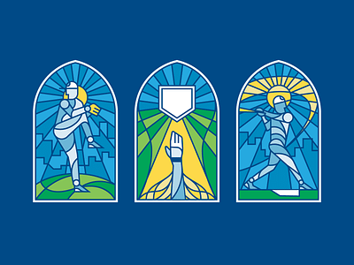 That's Baseball baseball illustration stained glass