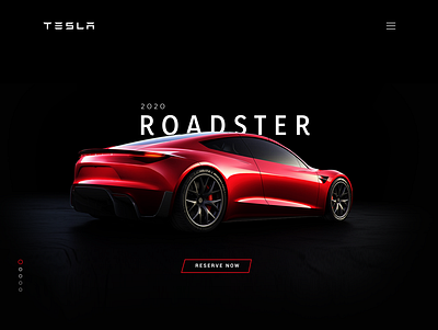 Redesign of Tesla Roadster Landing Page app branding design graphic design icon logo ui