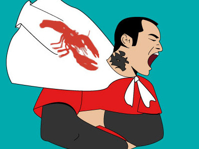 Rick Lobster "I AM LOBSTAH MAN." for fun illustrator lobster personal quickie