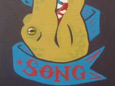 Swan Song acrylic alligator animal totem painting