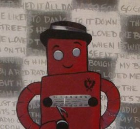 Selector acrylic music painting radio red robot ska