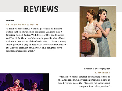 Kristina Friedgen Reviews actor director editorial photography web page website