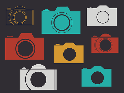 Camera Icon Explorations 35mm camera icon photography web project