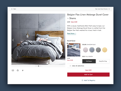 Product Detail Page - Multiple Product Page add to cart bedding concept cta design duvet furniture multi-buy multiple product page pdp photography product product detail page ui ux design