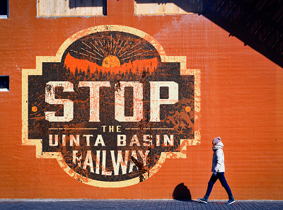 Stop the Uinta Basin Railway branding graphic design logo