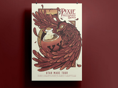 Utah Made Tour – Chicken Poster art design illustration poster typography