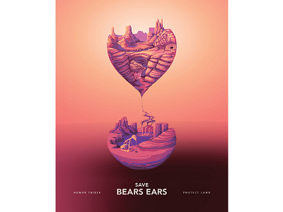 Bear Ears design environment gradient illustration poster