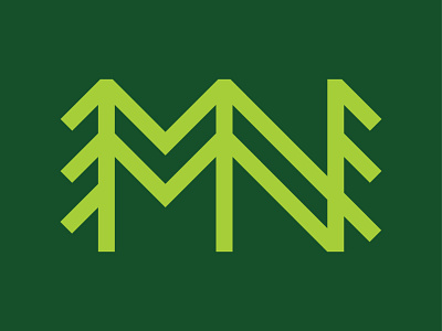 MN Pine design green minnesota monogram pine pinetree t shirt typography