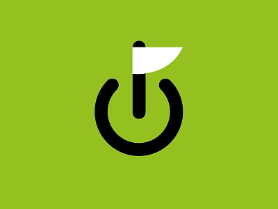 IT Golf Event Logo flag golf green it logo power power button technology