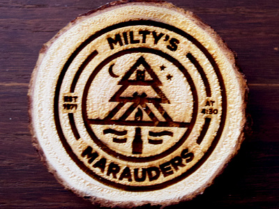 Milty's Branding badge brand branding logo wood