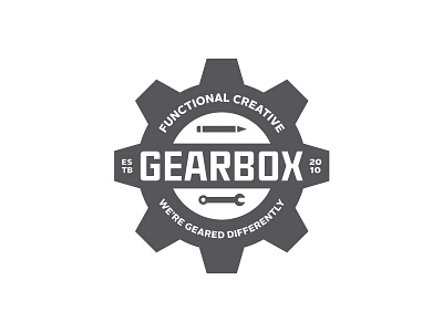 Gearbox Badge #2 badge creative functional gear gray logo pencil wrench