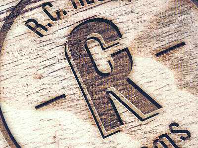 RC engraving farm farming logo monogram rc wood