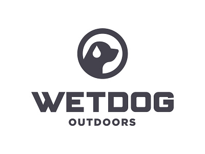 Wet Dog Logo circle dog dog icon illustation logo outdoor logo outdoors typography water water drop wet