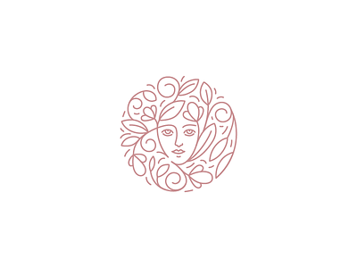 Florapothecarie logo beauty cosmetics face flower linear logo skincare woman