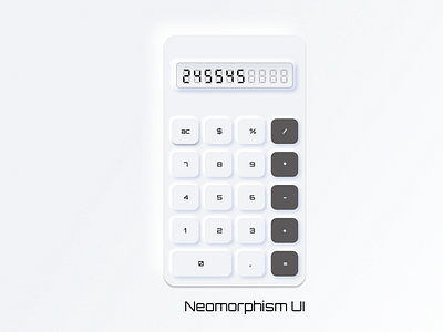 Calculator Neomorphism style UI 3d app design ui ux