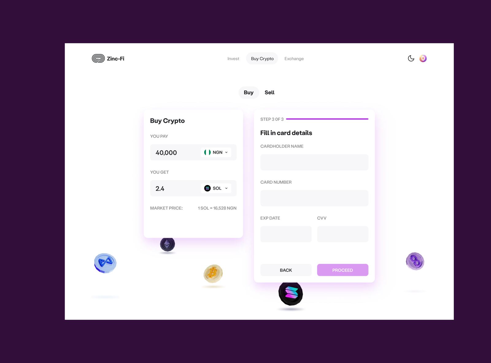 ZincFi (Filling in payment details) by Opemipo Odunsi on Dribbble