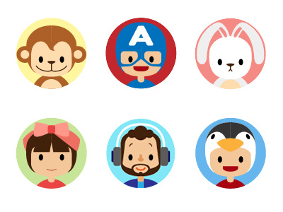 Avatar avatar cat child cosplay head icon man monkey old profile rabbit woman