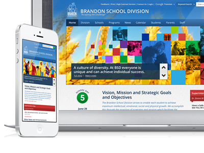 BSD Homepage mobile rwd school website