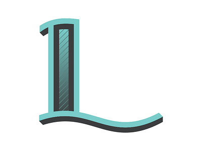 The Letter L el gradient letter teal typography