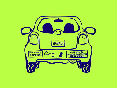 Honk if you're a hacker! beep bumper sticker car cybersecurity illustration minicooper vector