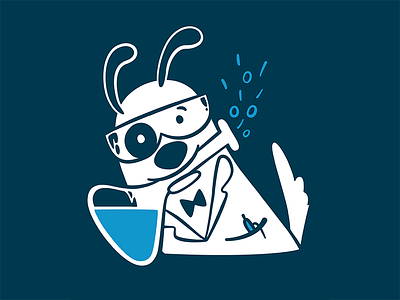 Science Dog! beaker design dog illustration science tshirt vector