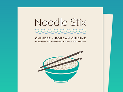 BSDS THUNDERDOME: Noodle Stix Menu Cover bsds bsds thunderdome bsdsthunderdome chinese food illustration typography