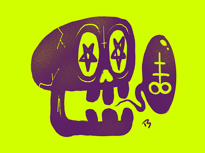 Ssssskul illustration satan skeleton skull spooky