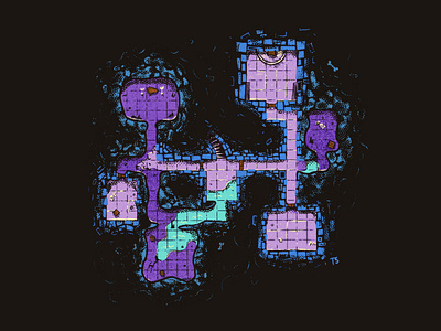 a lil dungeon dnd dungeon dungeons and dragons game art grid illustration map procreate spooky