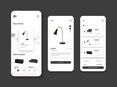 Orarum - Furniture Store App app design mobile ui ux