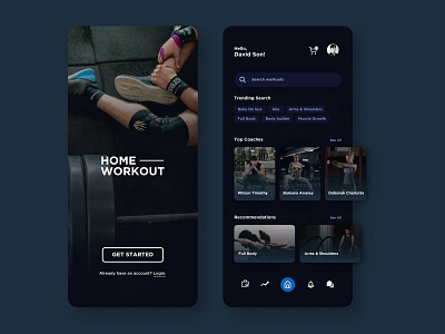 Home Workout App app design fitness healthy lifestyle mobile ui ux workout