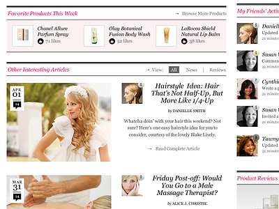 Beauty Site clean flat lines pink ux web design