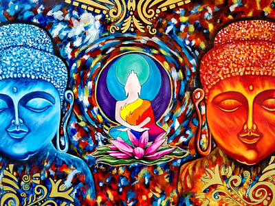 Spiritual awakening (acrylic painting)