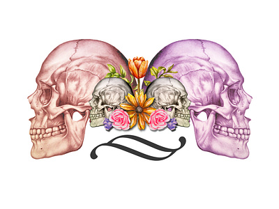 skull flowers collection