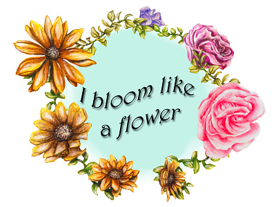frame flowers illustration