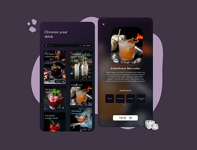 Daily UI Day 043 - App for Drink Bar app design drink bar figma ui