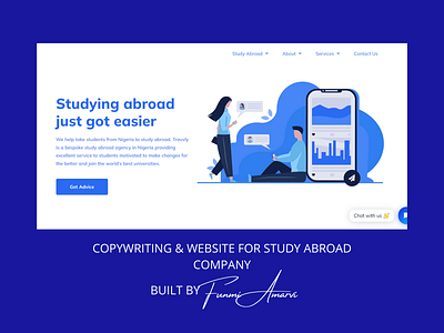 Website Development and Copywriting For Study Abroad Company branding content development copywriting website development wordpress website