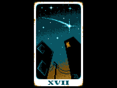 The Star building dithering pixel pixel art shading star tarot