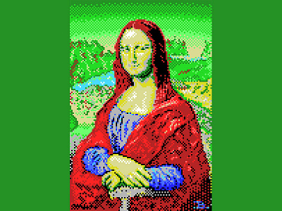 Mona Lisa Pixel Art dithering imitation limited palette pixel pixel art shading