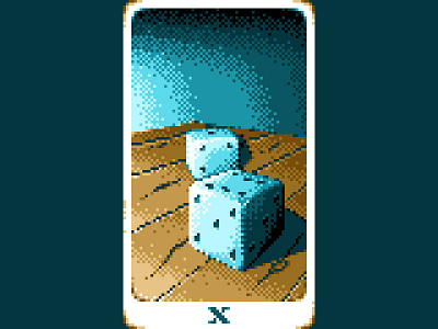 Pixel Tarot -- Wheel Of Fortune dithering fortune pixel pixel art retro shading tarot