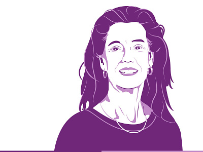 Sarah-Mie Luyckx female portrait posterized purple vector vectorisation woman