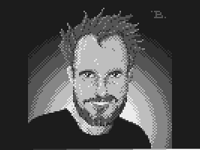 Pixel Dailies yearbook entry black and white bw face pixel pixel art pixels portrait retro