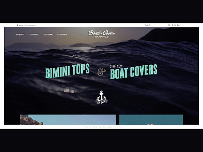 Vintage Web Design - Boat Cover Supply boat classic dark design moody nautical ocean vintage web design
